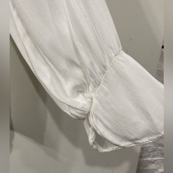 Current Air Anthropology White Long Sleeve Blouse Ruffles size S - Picture 11 of 12